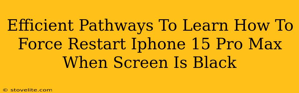 Efficient Pathways To Learn How To Force Restart Iphone 15 Pro Max When Screen Is Black