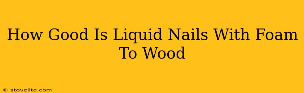 How Good Is Liquid Nails With Foam To Wood