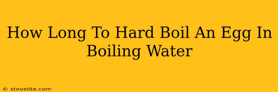 How Long To Hard Boil An Egg In Boiling Water