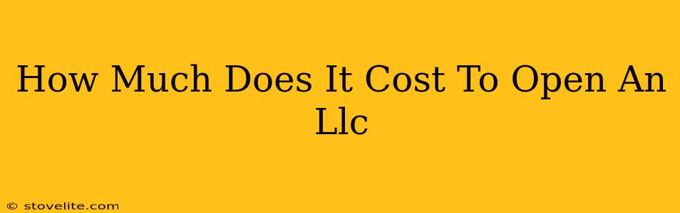 How Much Does It Cost To Open An Llc