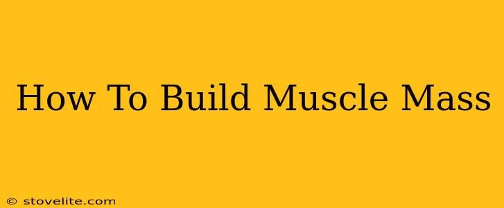 How To Build Muscle Mass