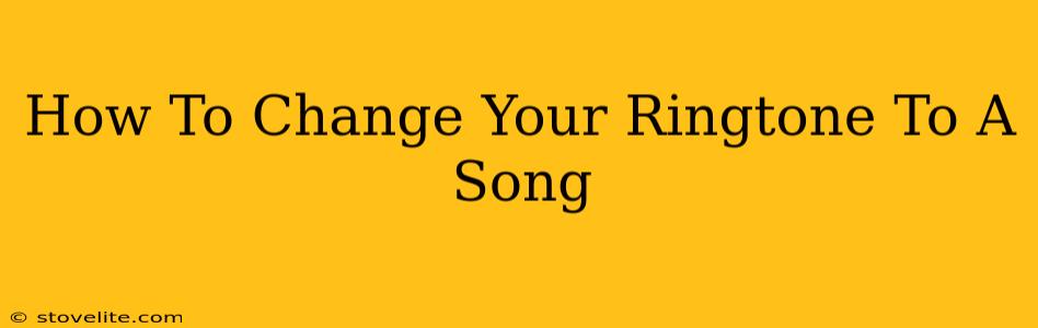 How To Change Your Ringtone To A Song