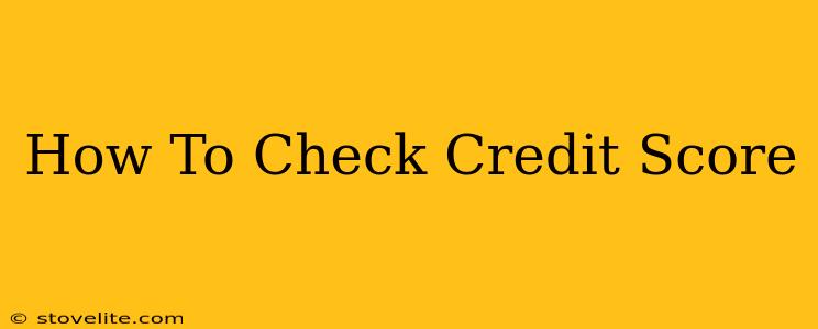 How To Check Credit Score