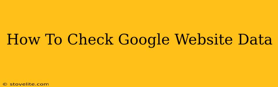 How To Check Google Website Data