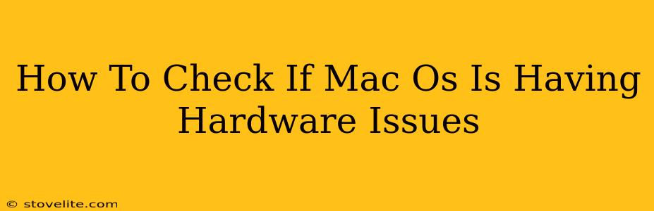 How To Check If Mac Os Is Having Hardware Issues