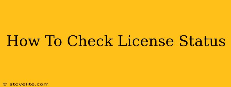 How To Check License Status