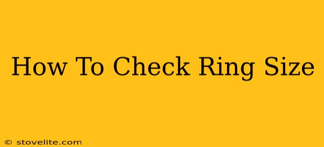 How To Check Ring Size