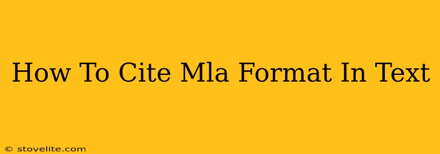 How To Cite Mla Format In Text