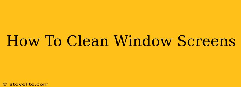 How To Clean Window Screens