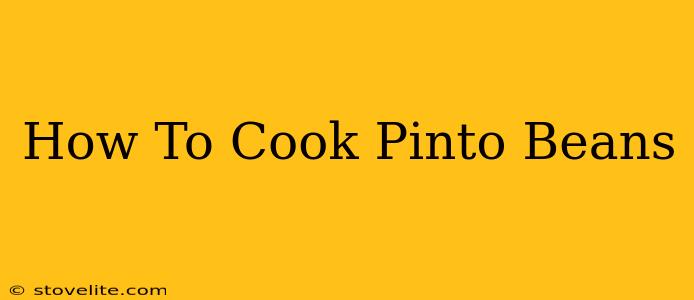 How To Cook Pinto Beans