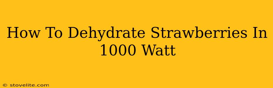 How To Dehydrate Strawberries In 1000 Watt