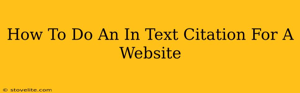 How To Do An In Text Citation For A Website