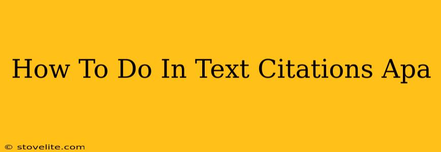 How To Do In Text Citations Apa