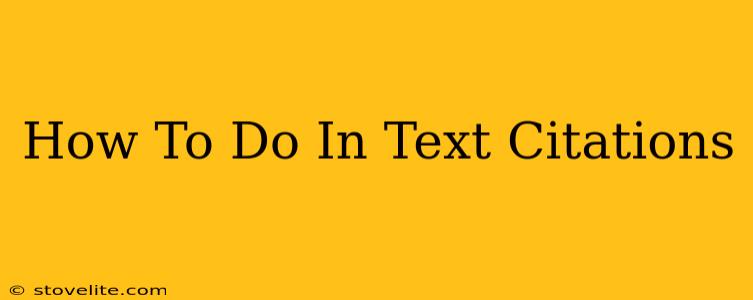 How To Do In Text Citations