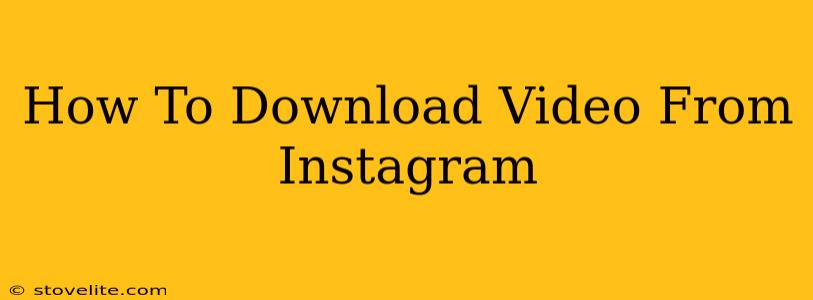 How To Download Video From Instagram