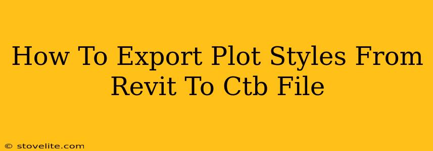 How To Export Plot Styles From Revit To Ctb File