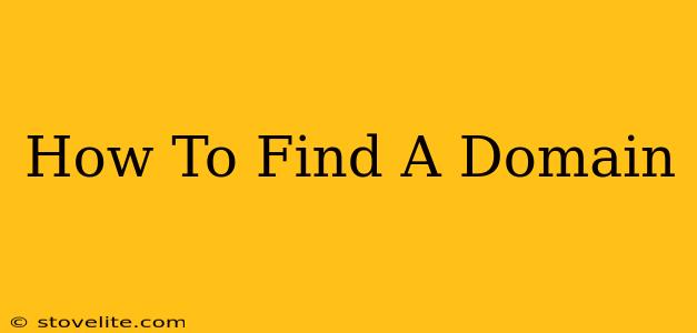 How To Find A Domain