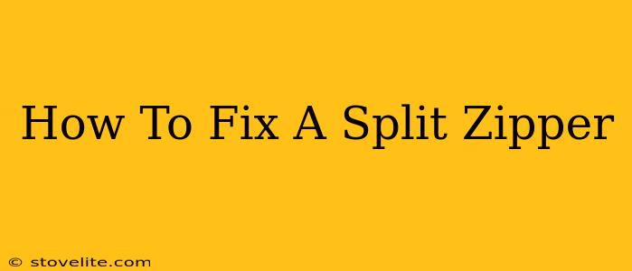 How To Fix A Split Zipper