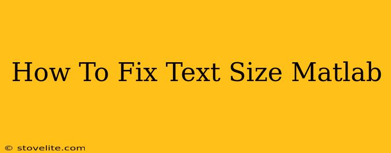 How To Fix Text Size Matlab