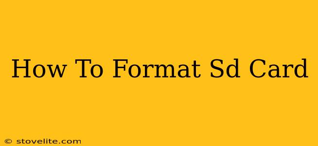 How To Format Sd Card