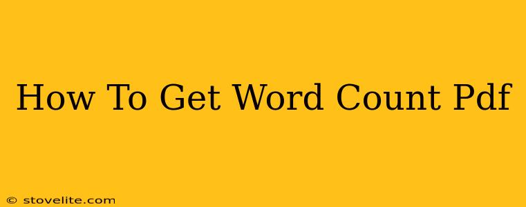 How To Get Word Count Pdf