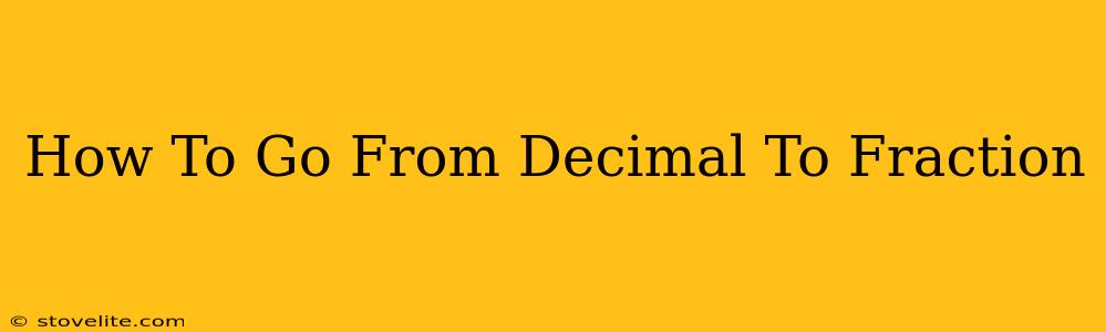 How To Go From Decimal To Fraction