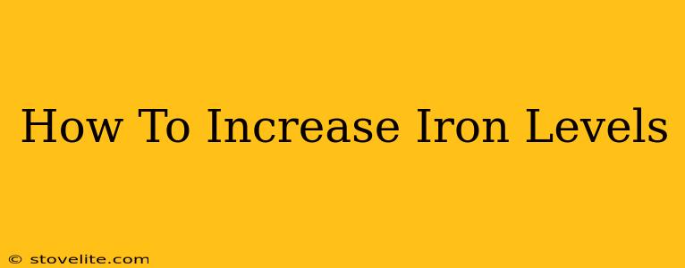 How To Increase Iron Levels