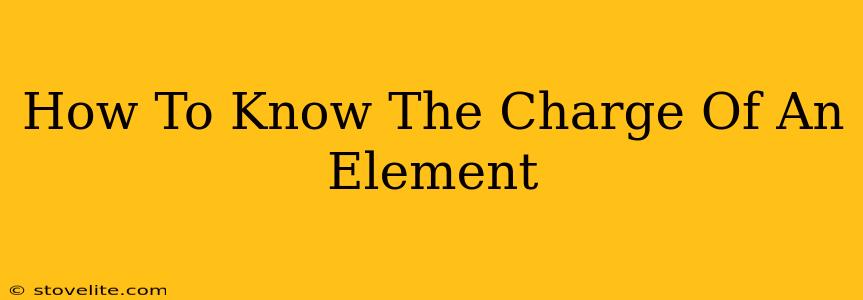 How To Know The Charge Of An Element