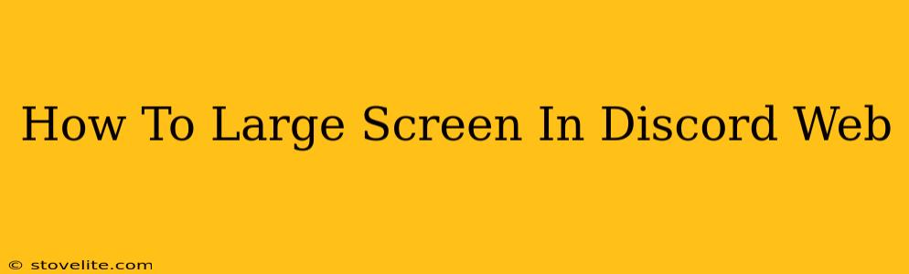 How To Large Screen In Discord Web