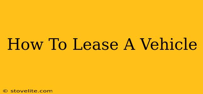 How To Lease A Vehicle