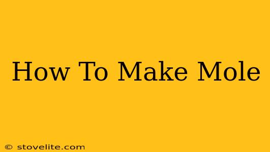 How To Make Mole