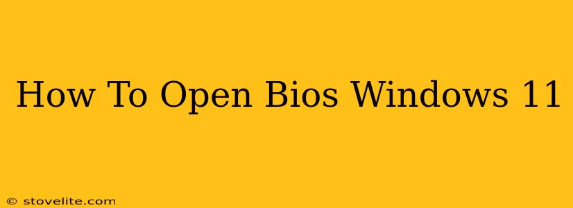 How To Open Bios Windows 11