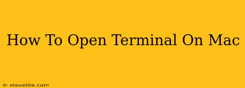 How To Open Terminal On Mac