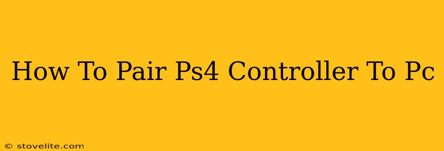 How To Pair Ps4 Controller To Pc