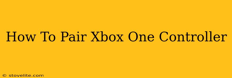 How To Pair Xbox One Controller