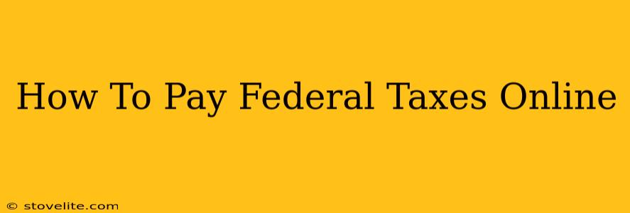 How To Pay Federal Taxes Online