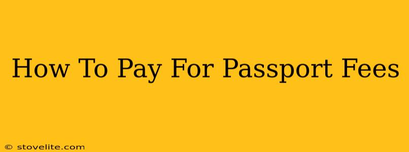 How To Pay For Passport Fees