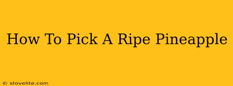 How To Pick A Ripe Pineapple