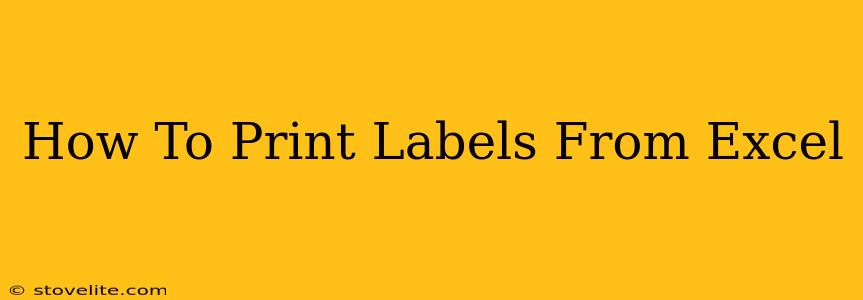 How To Print Labels From Excel