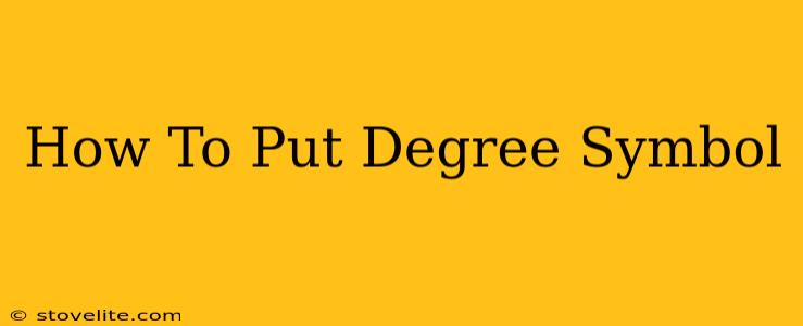 How To Put Degree Symbol