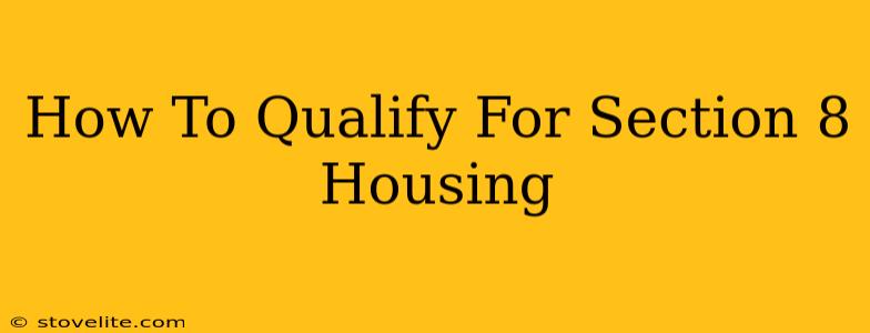 How To Qualify For Section 8 Housing