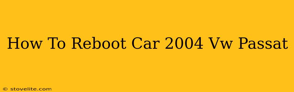 How To Reboot Car 2004 Vw Passat