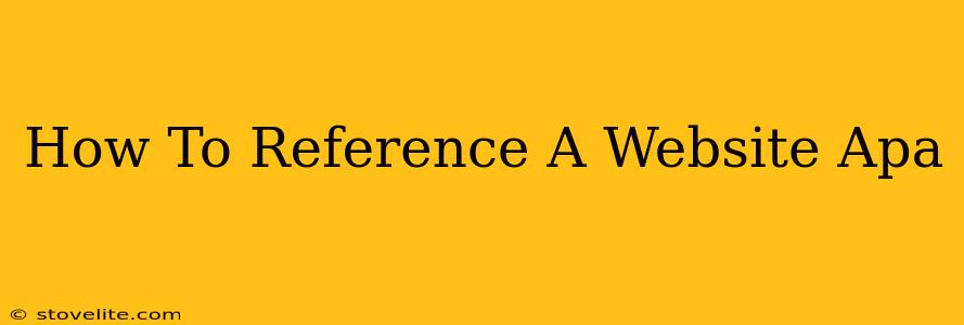 How To Reference A Website Apa