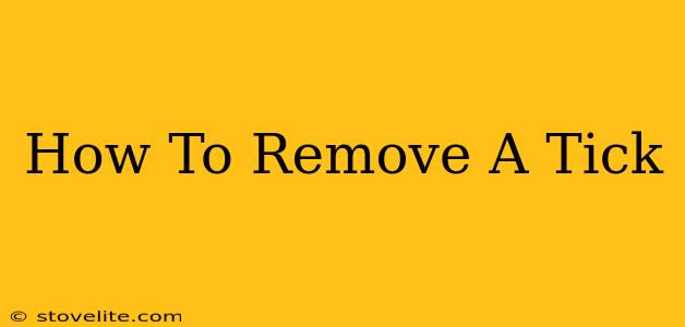 How To Remove A Tick