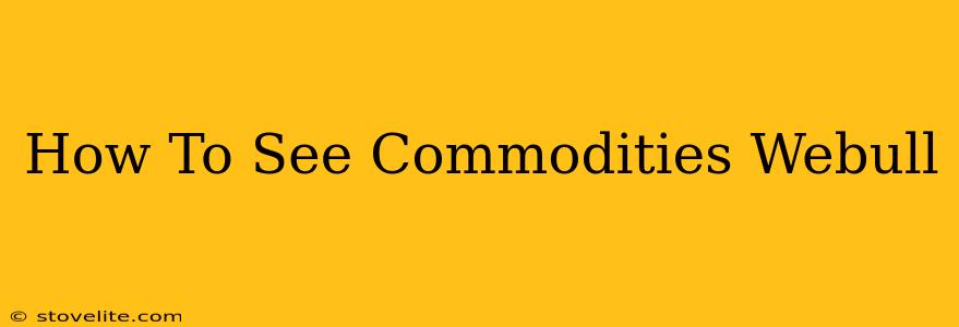 How To See Commodities Webull