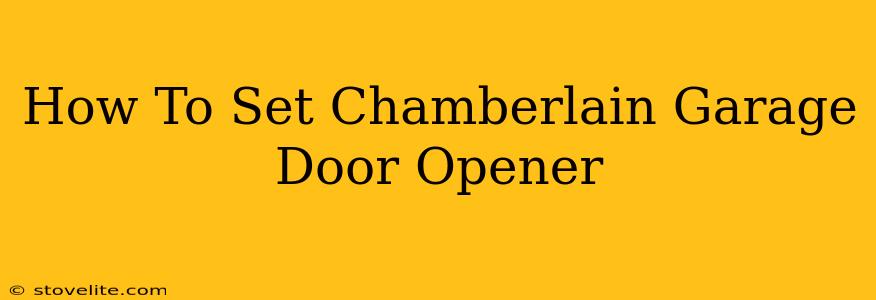 How To Set Chamberlain Garage Door Opener