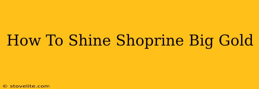 How To Shine Shoprine Big Gold