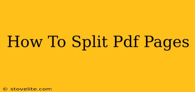 How To Split Pdf Pages