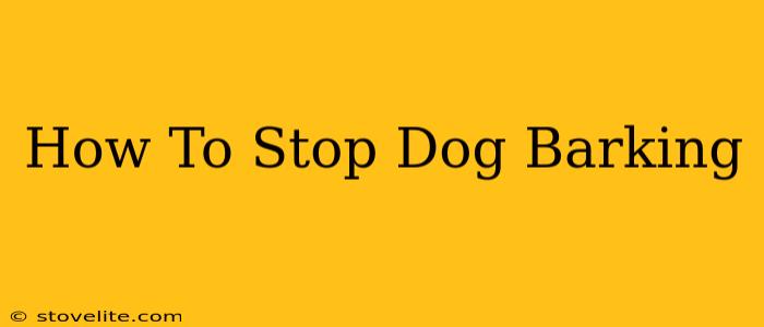 How To Stop Dog Barking