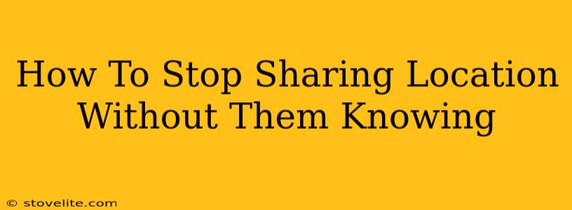 How To Stop Sharing Location Without Them Knowing